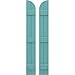 Ekena Millwork ARW401BQ207X60PTH Americraft Two 3 Exterior Real Wood Joined Board-n-Batten Shutters w/Arch Top (Per Pair), 7"W x 60"H, Pure Turquoise