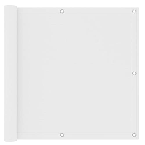 vidaXL Ecran de Balcon Brise-Vue Brise-Vent de Jardin Ecran de Protection Ecran d'Intimité Extérieur Imperméable Blanc 90x500 cm Tissu Oxford