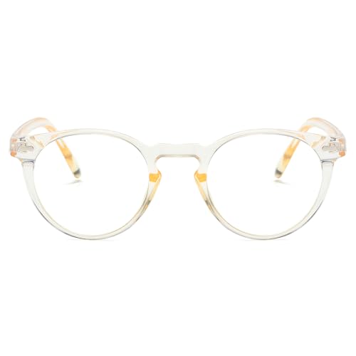 Image of Cyxus Blue Light Blocking Glasses Women Men Circle Round Chunky Retro Frame Eyeglasses for Computer Gaming 8238