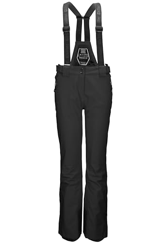 killtec Damen Skihose/Ski-Trägerhose mit abzippbarem Latz und Kantenschutz Laraka, schwarz, 40, 35247-000