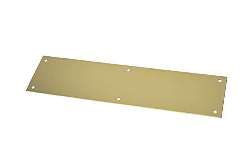 Rockwood 70A.3 Brass Standard Push Plate, Four Beveled Edges, 12