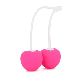 Love to Love Cherry Kegel – Pink Adult Toys for Women, Phthalate Free Silicone Sex Toy, Weight Set with Metal Balls Inside, Waterproof Adult Toy, Use with Water-Based Lube, Best Massage Ball