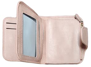 Alexvyan Small Bi-Fold Womens Leather Purse Wallet Card Organizer Female Hand Clutch Women/Ladies/Girls Wallets Credit Card Holder with Coin Pocket (Pink) 3