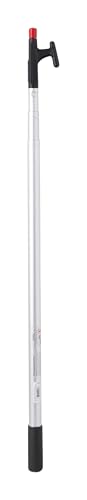 Attwood Marine Boat Hook, Telescopic Aluminum Pole with Poly Head for Docking, Mooring, and Retrieving, 3.5 to 8.0 - Foot, Silver, 55170