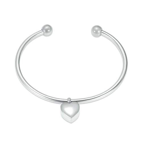 ADENLA Pulsera de cremación para Cenizas para Mujeres - Colgante de urna en Corazones pequeños de Amor y joyería de Acero Inoxidable - Plata