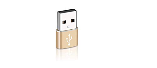 (2 Pack) USB C Female to USB Male Adapter , Type C to USB A Charger Cable Adapter for iPhone 11 12 Pro Max, Airpods iPad, Samsung Galaxy Note 10 S20 Plus 20 S20+ 20+ Ultra (Gold)