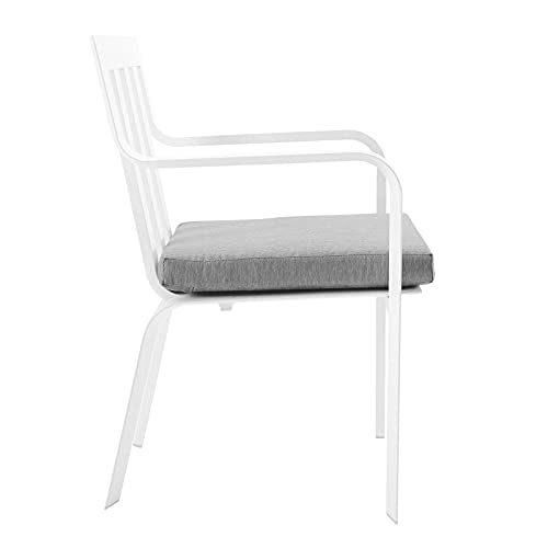 Modway Baxley Outdoor Patio Stackable Aluminum Dining Chair In White Gray #TOP2