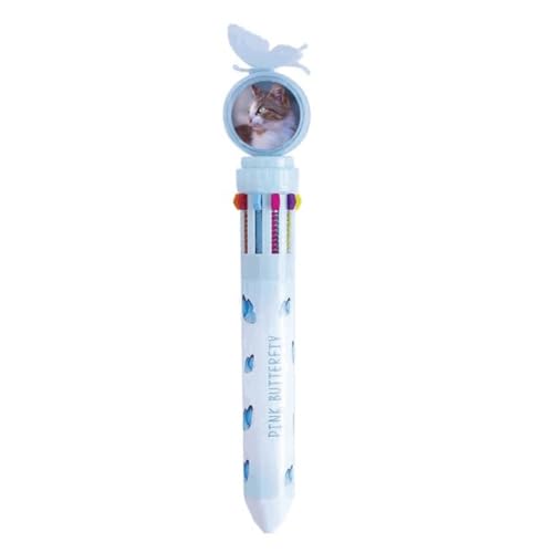 Stylo à bille rétractable chat marron multicolore pour corriger annoter organiser