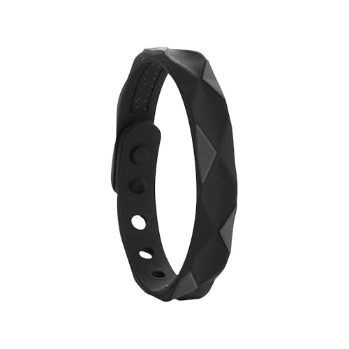 Silicone Negative Ions Wristband, Negative Ion Band, Anti-Static Band Balance Energy Sports for Men and Woman (Black)