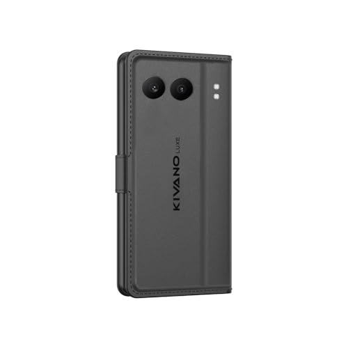 Image of KIVANO LUXE Compatible for OnePlus Nord 4 5G Luxury Handmade Leather Magnetic Flip Folio Case | Card Holder & Kickstand | Slim Protective Cover | Unisex - Black