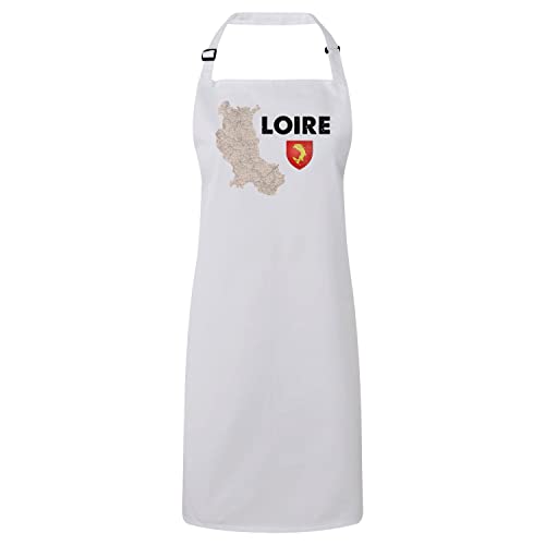 Tablier de cuisine blanc Loire 42 anti-taches imprimé Saint-Étienne