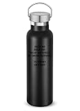 Help me help you - Borraccia in acciaio inox con isolamento sottovuoto, a doppia parete, colore nero
