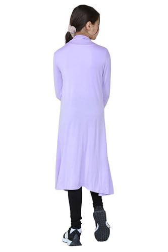 Image of Loxdonz Kids Long Open Front Cardigan Coverup Boyfriend Cardigan Sweater for Girl's Beach Cover ups Kimono Maxi Duster