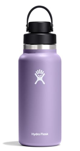 Hydro Flask Water Bottle - Insulated Stainless Steel - Wide Mouth Chug Lid, Non Spill, Leakproof in 32 Oz Moonshadow Purple