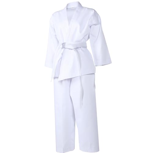 TEHAUX Uniforme de Taekwondo para Adultos 1 Set 160 CM Traje de Karate Profesional de Entrenamiento Pantalones Duraderos y Costuras Reforzadas para Artes Marciales y Práctica Deportiva