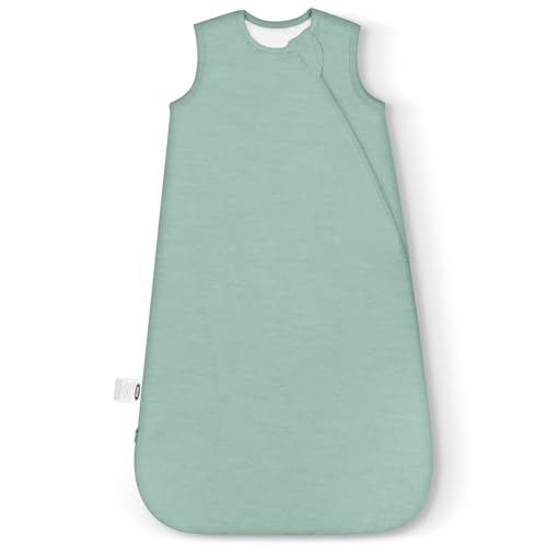 MEXXI Schlafsack, 1,0 Tog, Rayon aus Bambus, ultraweiche, tragbare Decke für Babys, mit 2-Wege-Reißverschlüssen, Salbeigrün, 0-6 Monate