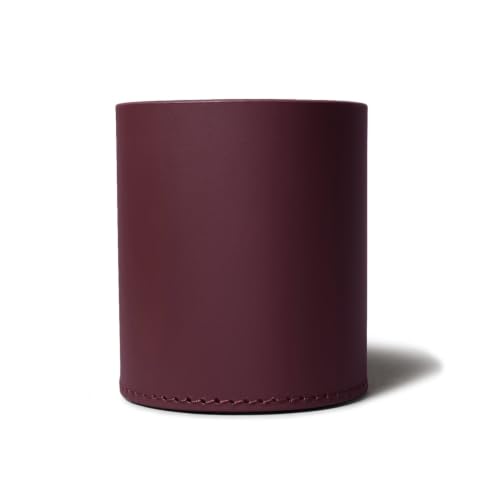 Image of Premium Recycled Leather Pen Holder for Desk & Study Table | Office Pen Stand for Table, Desk | Stationery /Pencil Stand Organiser | Multi-Purpose Holder for Home & Office (Classic Bordeaux)