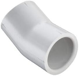 Spears 416 Series PVC Pipe Fitting, 22.2 Degree Elbow, Schedule 40 (20, 1")