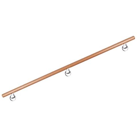 Handlauf Buche, lackiert, mit stabilen Halter aus Edelstahl, 36 Längen zur Auswahl ! (2.00m) Cover