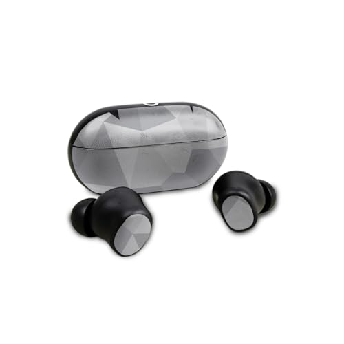 Image of Skin Compatible with Beats Solo Buds - Gray Polygon - Premium 3M Vinyl Protective Wrap Decal Cover - Easy to Apply | Crafted in The USA by MightySkins
