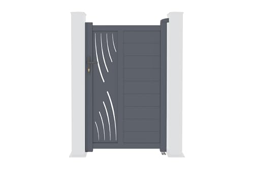 Casanoov Gartentür aus aluminium 1m VELETA H.160cm grau