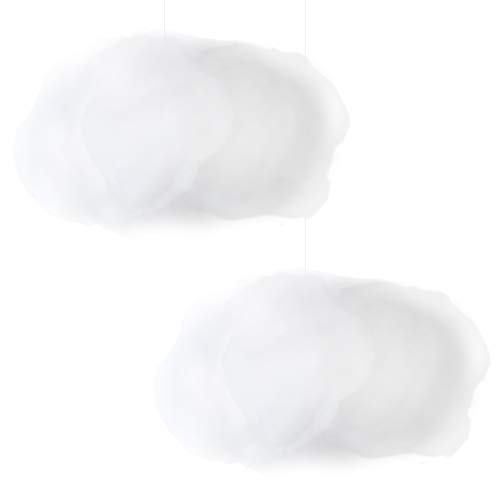 Berolle 2 Pack Artificial Cloud Props Hanging Decorations Imitation Cotton Cloud Room Cloud Shape Decoration for Stage Wedding Party (25 x 20 x 20cm)
