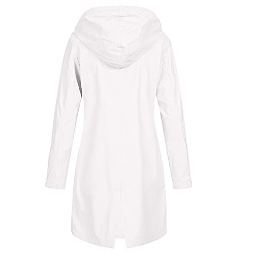 Waterproof Jackets Sale Clearance Women Long Raincoats Lightweight Trench Coats Ladies Windproof Waterproof Hoodies Casual Loose Rain Jacket Winter Fall Outdoor Hiking Traveling Jackets Windbreaker
