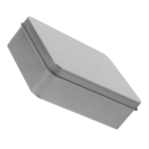 HIAKDOFT 小型ふた付きブリキ箱 コンパクトな長方形属製収納ケース キャンディーや小物の保護に 持ち運び便利でカードやお菓子用の多用途収