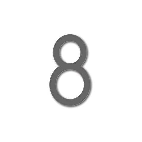 JustHouseSigns House Number 8 AVENIDA Door Numbers in 3 Sizes (15, 20, 25cm / 5.9, 7.8, 9.8in) Modern Floating House Number Acrylic incl. Fixings, Colour:Anthracite, Size:20cm / 7.9'' / 200mm Cover