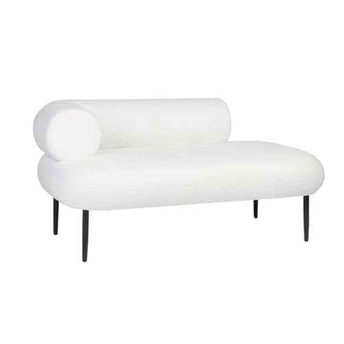 DKD Home Decor Canapé Blanc Noir métal Scandi 127,5 x 73,5 x 64 cm