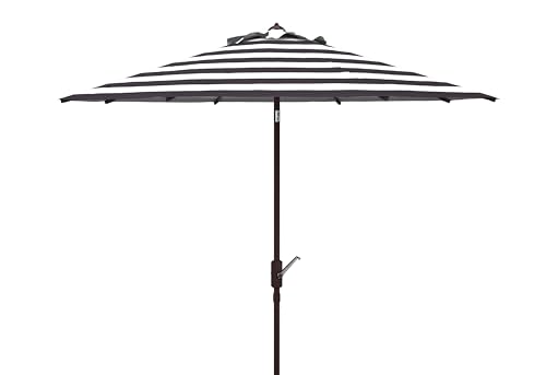 Safavieh Outdoor Iris Fashion Line Black and White 11-foot Round UV Protected Umbrella