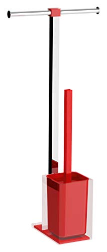 Ensemble porte papier balai rouge Rainbow Gedy au design compact