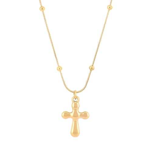 Collier petite croix latérale en argent, cadeau de prière pour femme