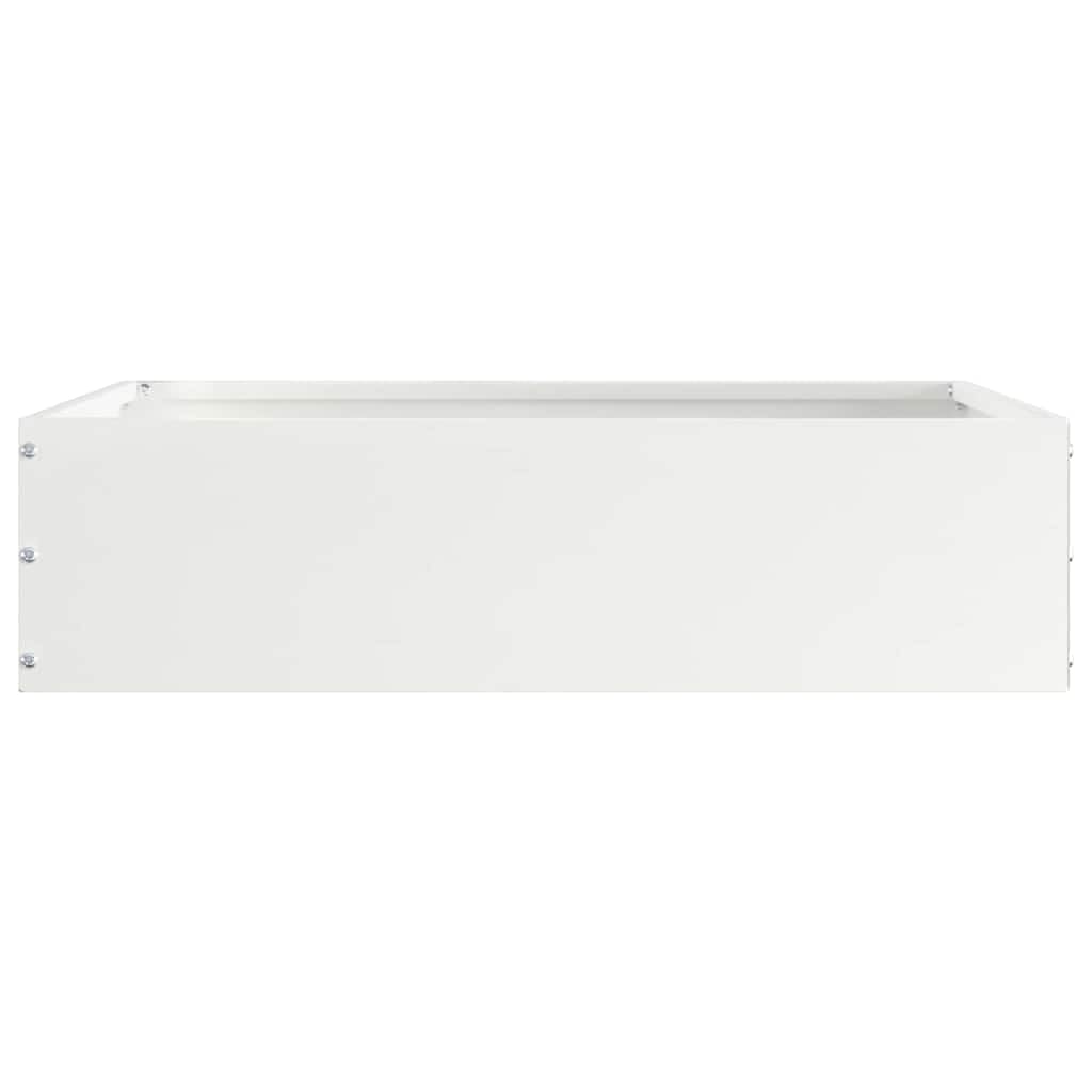 Lot de 6 bordures de pelouse, en acier robuste, 50 x 50 x 13 cm, blanche, durable, pour parterre de fleurs et aménagement paysager, montage facile