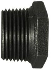 MIDLAND INDUSTRIES 65543 Reducer Hex Bushing, 4 in MPT x 3 in FPT, Iron, Black