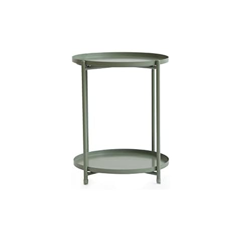 Alguer Living - Mesa Auxiliar Verde Redonda Diámetro 42 cm Altura 50 cm Cover