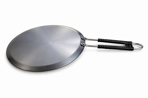 Image of Pure Iron Induction Tawa 10 inch Diameter for Roti, Chapati & Dosa with Steel Handle | Heavy Iron Tava with Health Benefits | Non-Toxic, No Chemical Layer | Induction & Gas Compatible, 1.3 KG