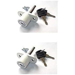 Cerradura de ventanas correderas Blanco PACK 2 - LLAVES IGUALES