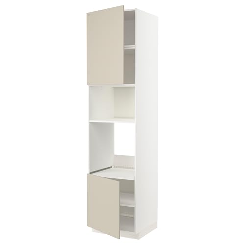 ProTuning METOD Hi cb f horno/micro w 2 drs/estantes, blanco/Havstorp beige, 60 x 60 x 240 cm