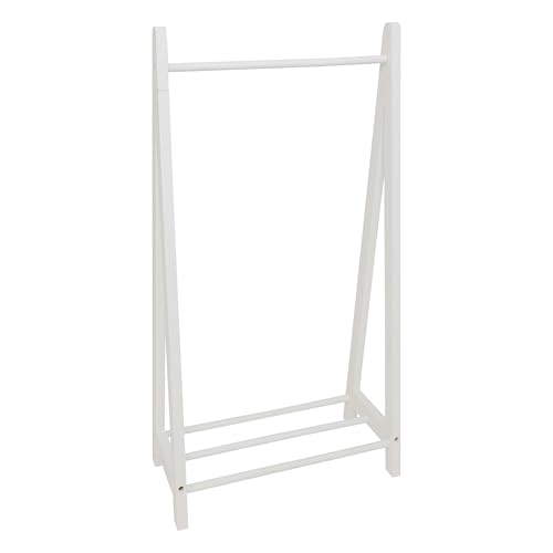 Miroytengo Perchero Tipo Burro Infantil Contemporáneo en Color Blanco con 1 Barra Colgante y 1 Estante Inferior 60x114x30 cm