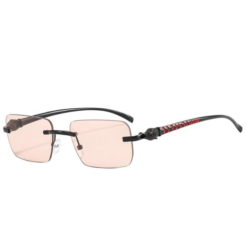 Lunettes de soleil rectangulaires sans monture LVTFCO champagne noir