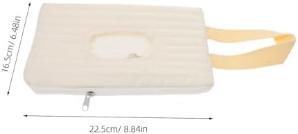 SHOWERORO Portable Wipes Holder Reusable Quilted Cotton Travel Wipe Pouch with Carrying Handle for Daily Outings and Nursery Storage - 1