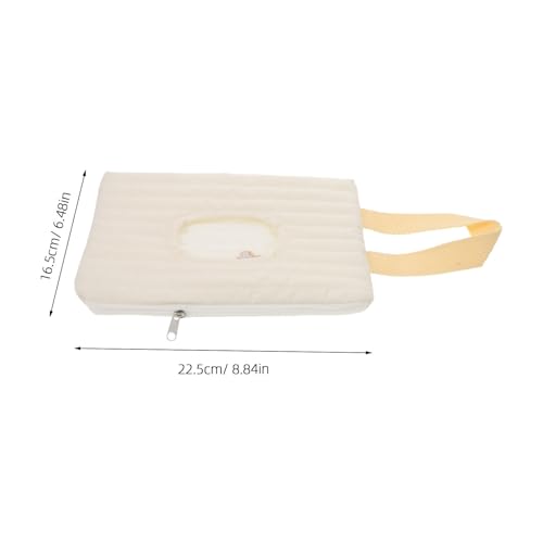 SHOWERORO Portable Wipes Holder Reusable Quilted Cotton Travel Wipe Pouch with Carrying Handle for Daily Outings and Nursery Storage