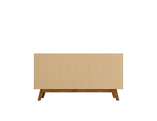 Manhattan Comfort Addie 53.54" Sideboard With 5 Shelves, Off-White And Cinnamon #TOP7