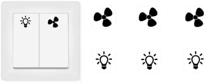 Switch Sticker Set with White Symbols Light Arrows Bell Fan Sticker in ...