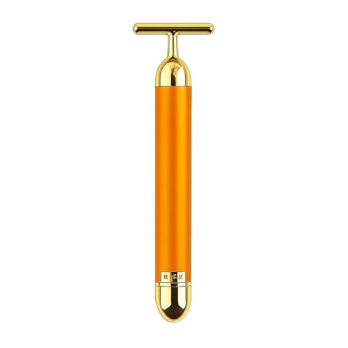 Image of Face Massager Machine for Facial - Electric Gold Face Massager - T-Shaped Portable Anti-Aging 24K Gold Facial Massager for Face Lifting, Wrinkle Reduction & Skin Firming