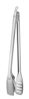 RÖSLE Premium Barbecue-Grillzange, Hochwertige Grillzange mit großer Wendefläche, patentiertes Verschlusssystem, Edelstahl 18/10, spülmaschinengeeignet, Silberfarben