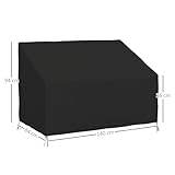 Outsunny 600D Oxford Cloth Furniture Cover, 2 Seater Sofa Protector for Garden Patio, Outdoor, Waterproof, Black, 140L x 84W x 56/94H cm - Image 7