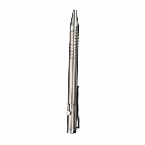 Dioche Action Pen, Alloy Ballpoint Pen, Retractable, Everyday Carry (Silver) - Image 3