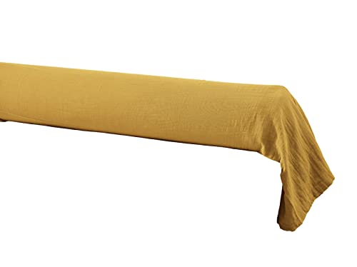 DOCK AVENUE Taie de traversin Gaze de Coton 85 x 185 cm Gaia Coloris Jaune Safran